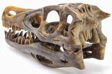 Carved Pietersite Dinosaur Skull - Very Chatoyant #199473-6